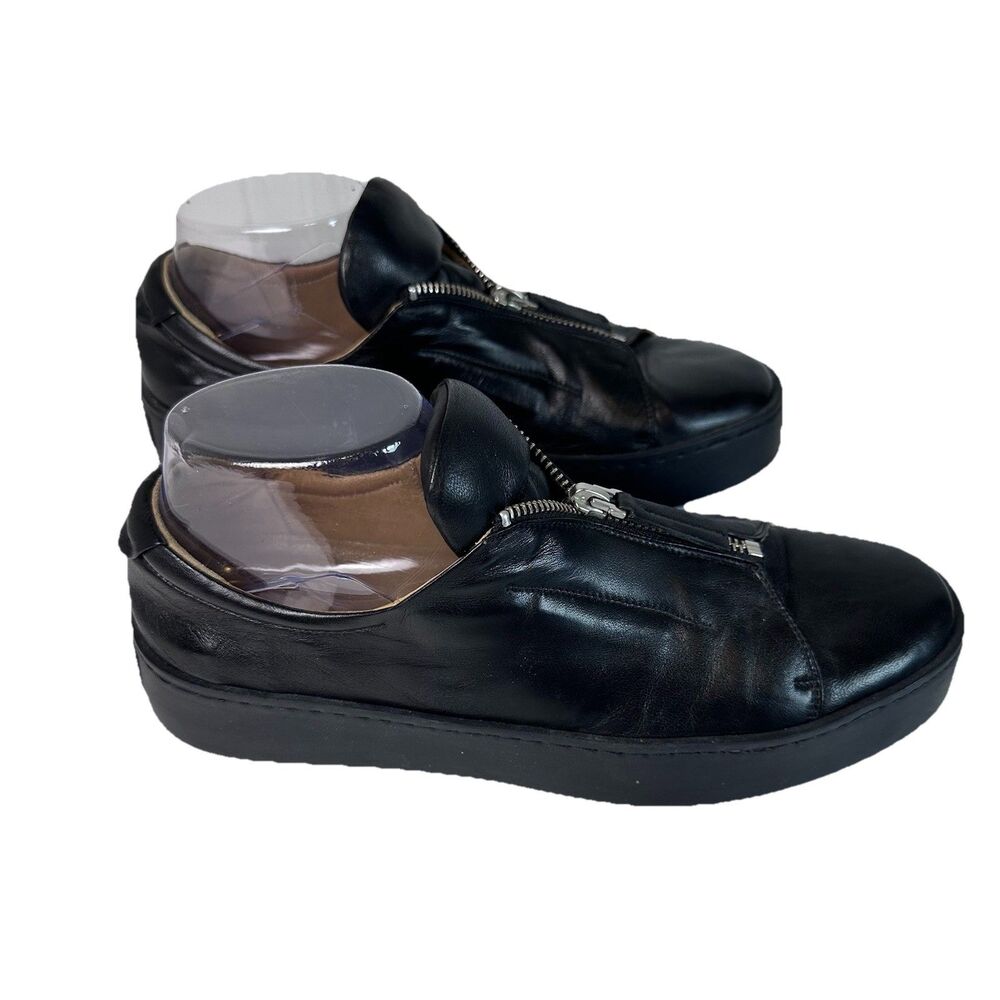 POMME D'OR Zipper Sneakers Women's Size US 11 / EU 42 Black Leather Shoes